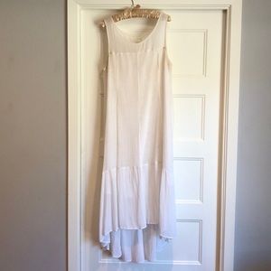 Leifsdottir white high low maxi dress